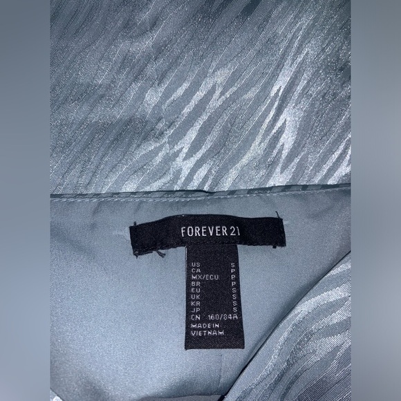 Teal Satin Mini Slip Dress - Picture 9 of 9